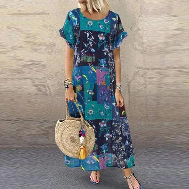 Female Print Patchwork Size Sexy Long Skirt