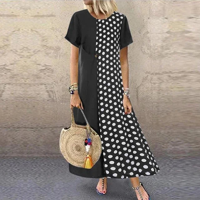 Female Print Patchwork Size Sexy Long Skirt