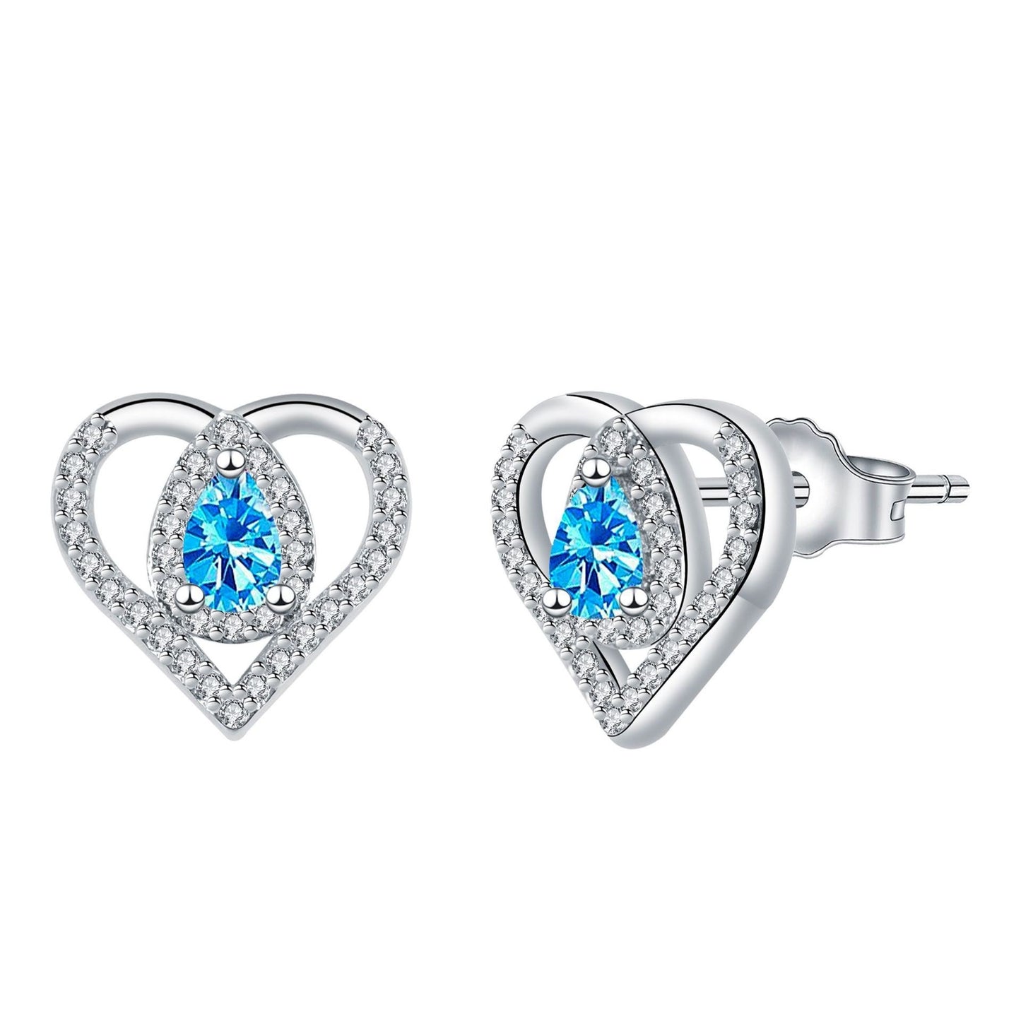High-grade Temperament Jewelry Love Heart Stud Earrings Women