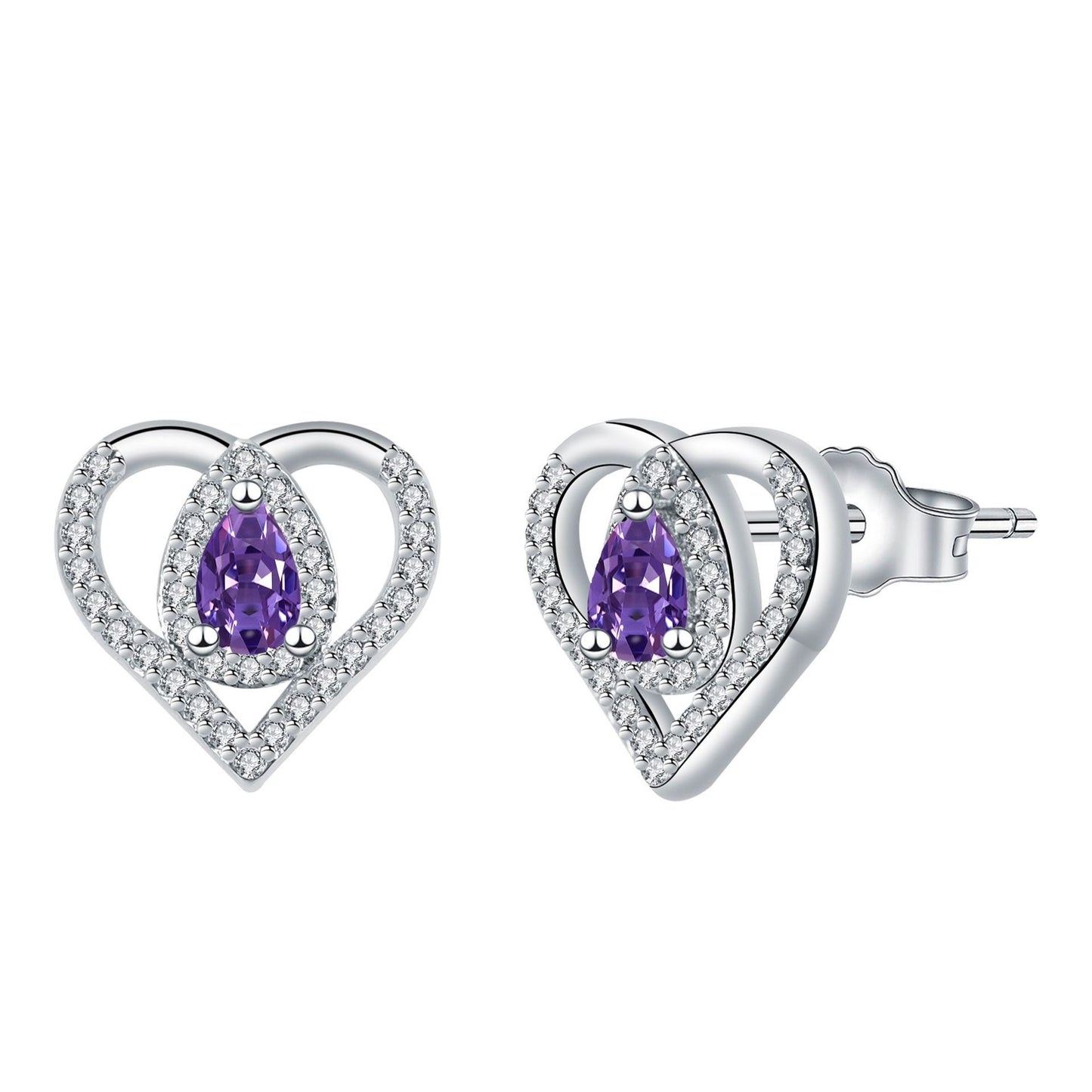 High-grade Temperament Jewelry Love Heart Stud Earrings Women