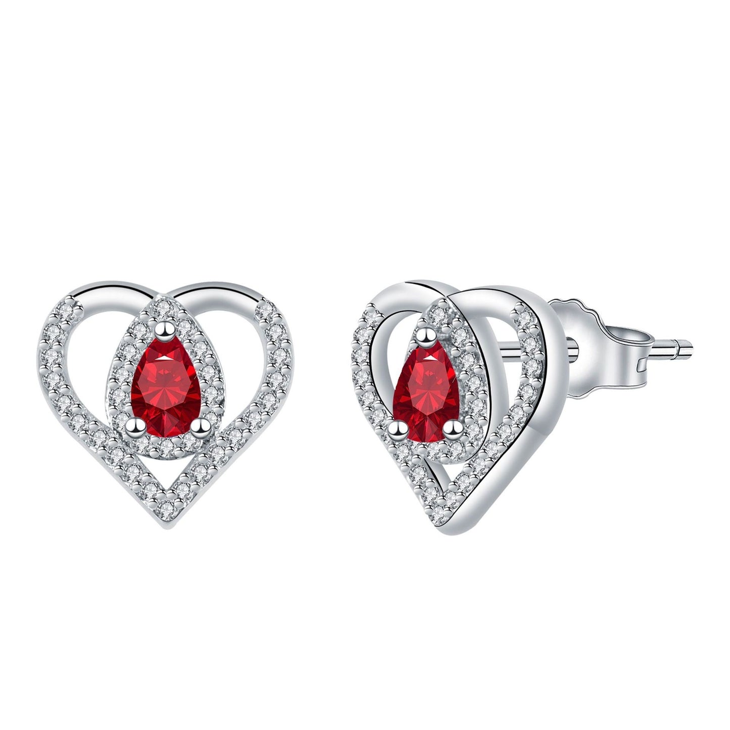 High-grade Temperament Jewelry Love Heart Stud Earrings Women
