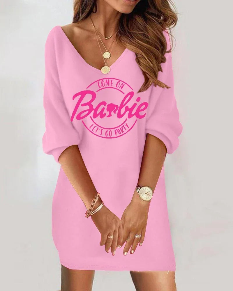 Lace V-neck Corn Velvet Off-the-shoulder Dress