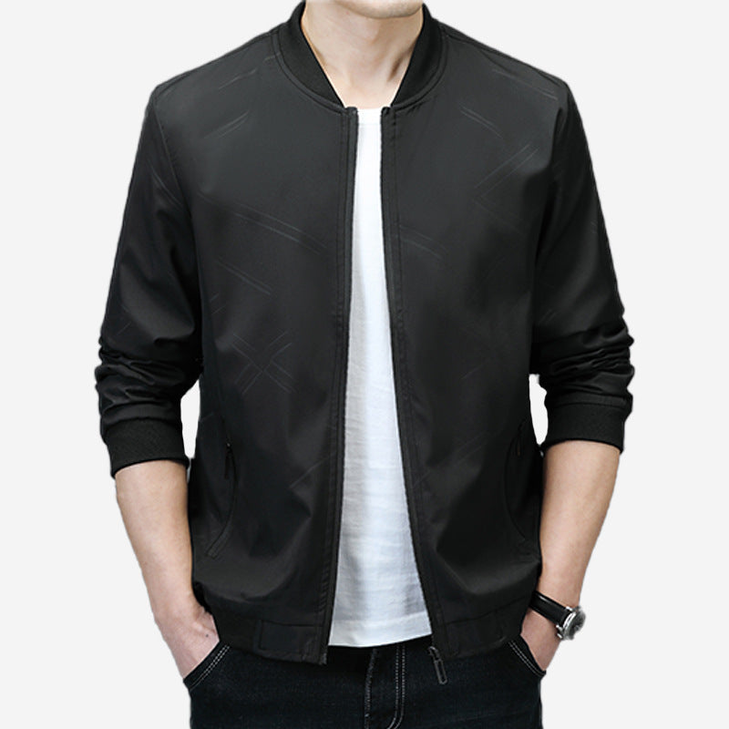 Casual Stand Collar Baseball Uniform Slim Jacket Men's Top