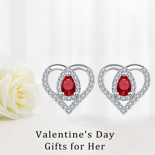 High-grade Temperament Jewelry Love Heart Stud Earrings Women